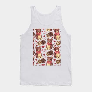 Lovely Bears and Candies Pattern Tank Top